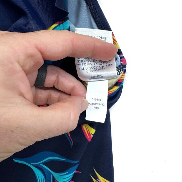 LANDS' END young girls tankini top size 14+ bathing suit top blue floral - Picture 7 of 7